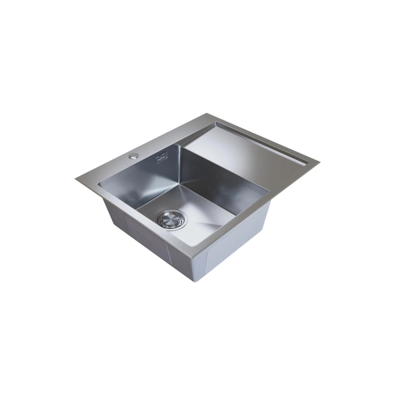 Мойка настол. монтаж 60*50 (3,0) лев.вып 3 1/2 20см с сифоном (сатин) Mixline PRO с Фаской