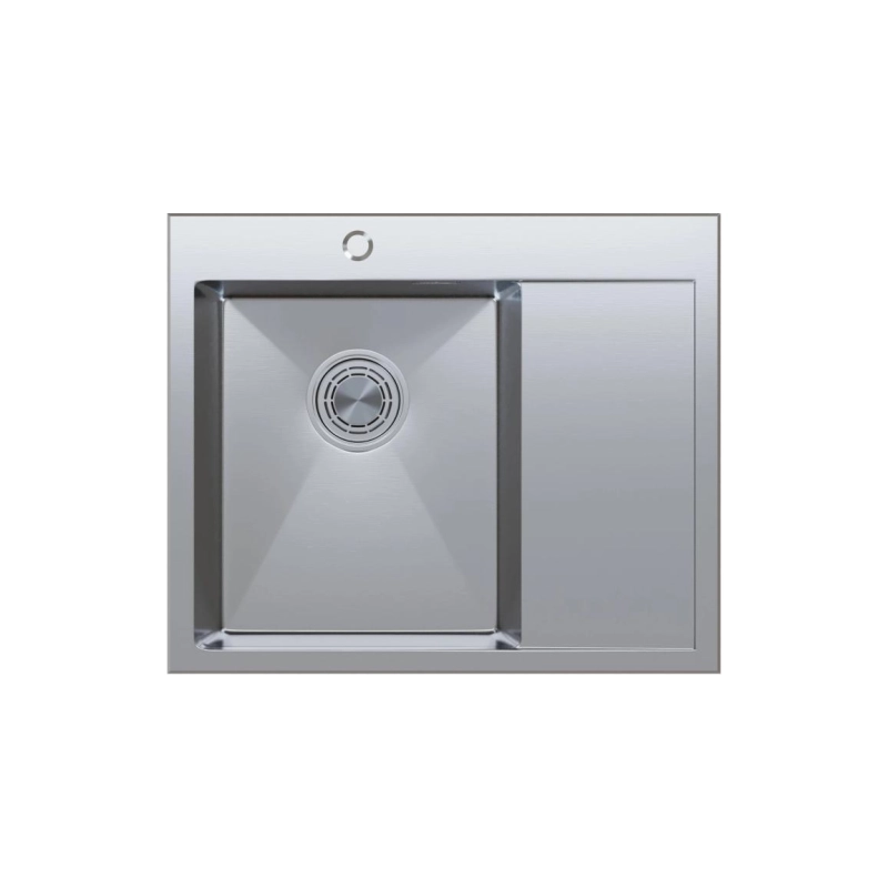 Мойка настол. монтаж 60*50 (3,0) лев.вып 3 1/2 20см с сифоном (сатин) Mixline PRO с Фаской