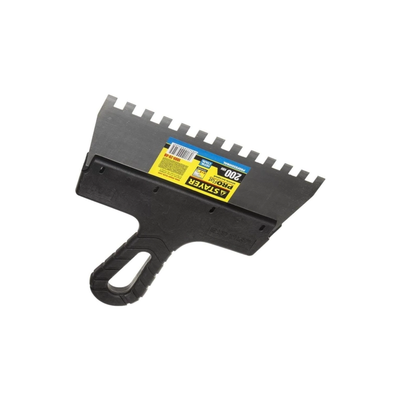 Шпатель нерж зубчатый 200 мм, зуб 8х8мм STAYER PROFlat (1009-20-08)