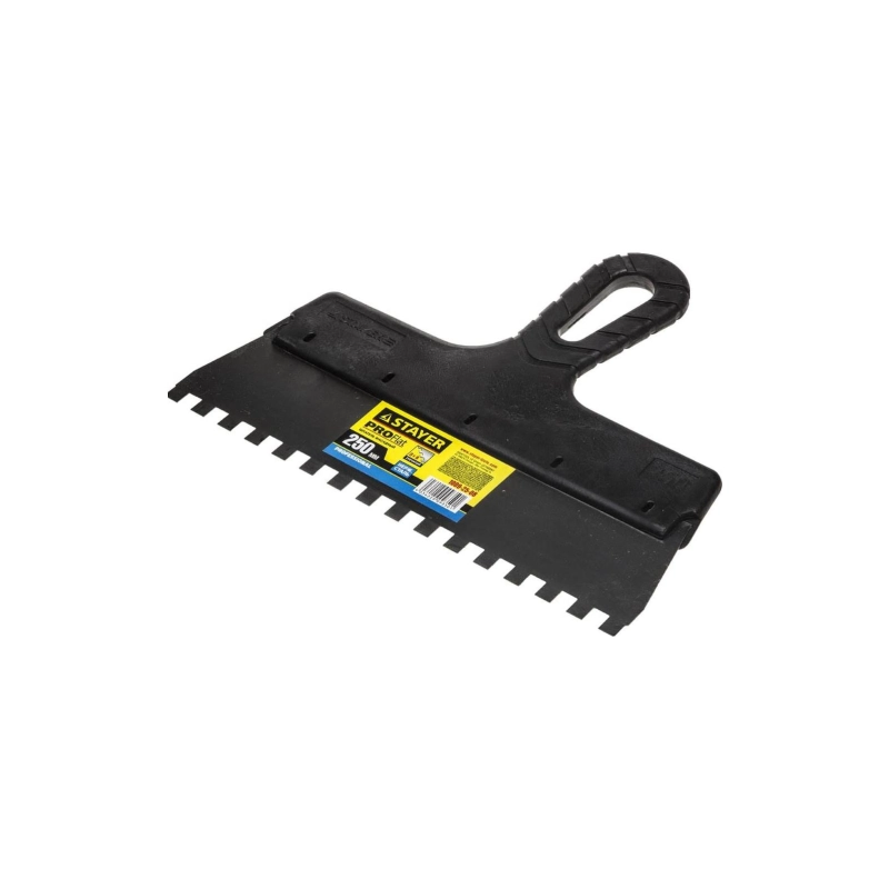 Шпатель нерж зубчатый 250 мм, зуб 8х8мм STAYER PROFlat (1009-25-08)