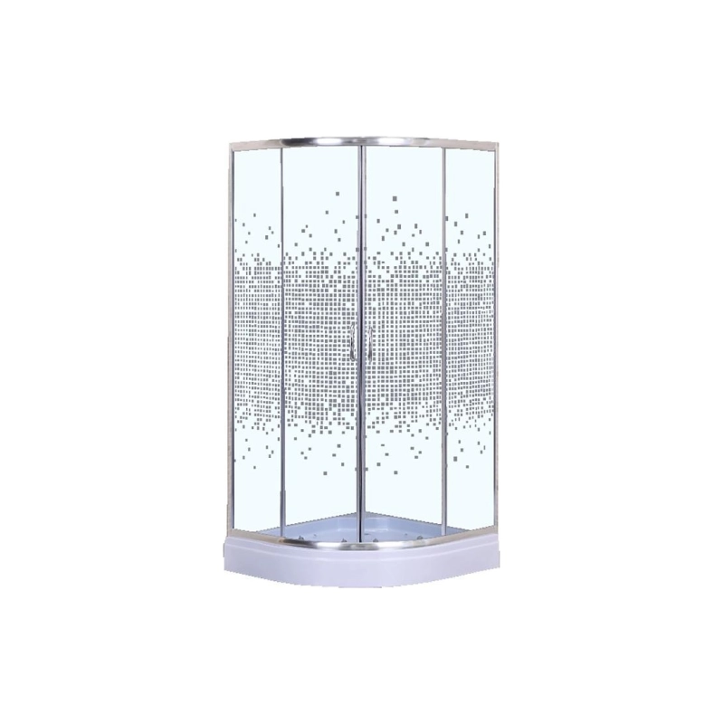Душевое ограждение 90*90*195см. низ.поддон 13см. (CS-8015GB) ХРОМ