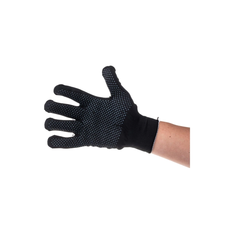 Перчатки трикотаж ПВХ синтетич. нить, точка, черн. L 13кл. Сибртех (68197)