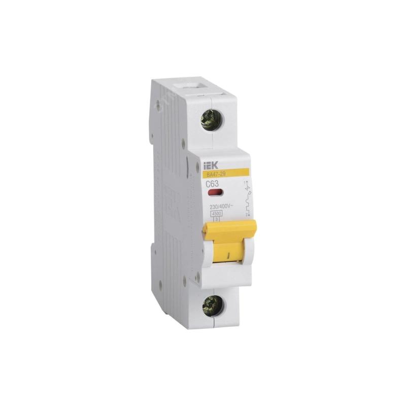Выключатель автома. однополюсный 63А С ВА47-29 4,5кА