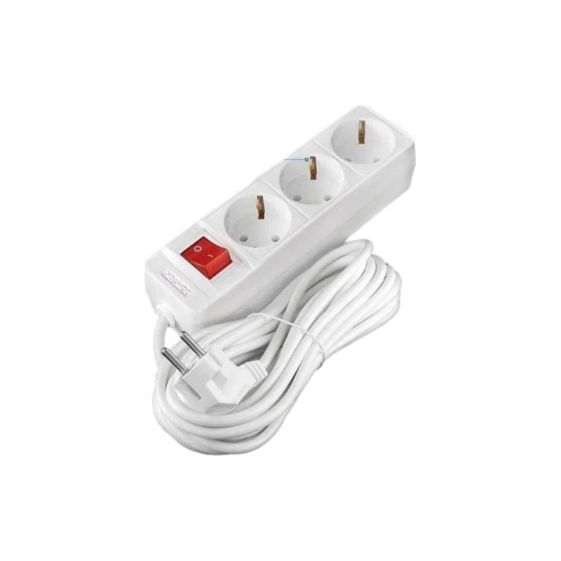 Удлинитель бытов. 3 гн. с/з 3м выкл. 250В, DOMTOK