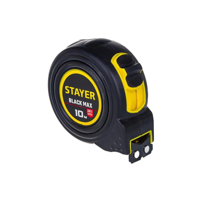 STAYER Рулетка 10 м х 25 мм 2-мя фиксаторами BlackMax (3410-010)