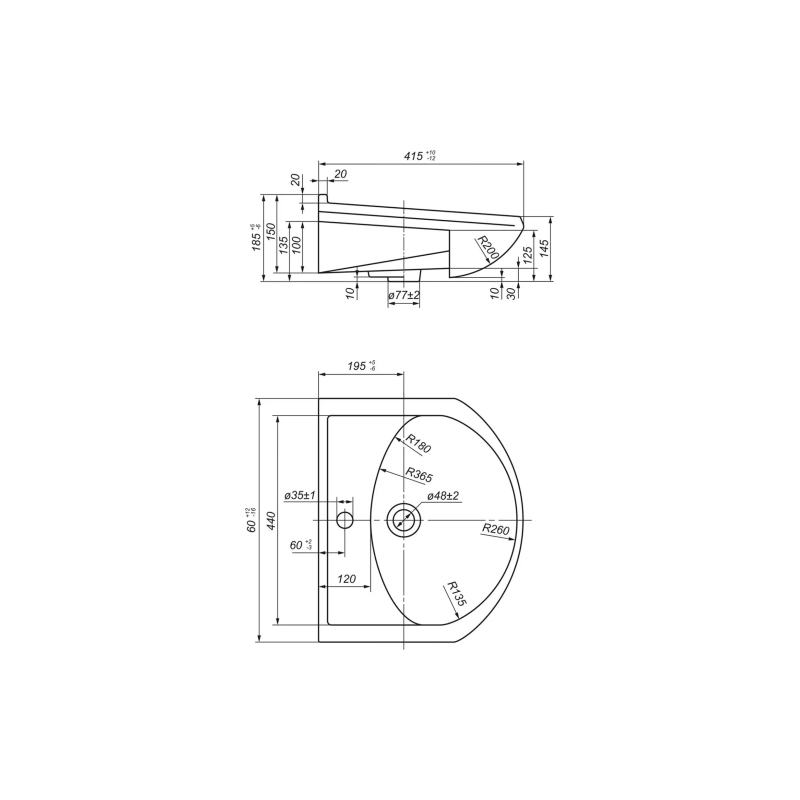 Умывальник АРГО 50 декор Цветы кат1