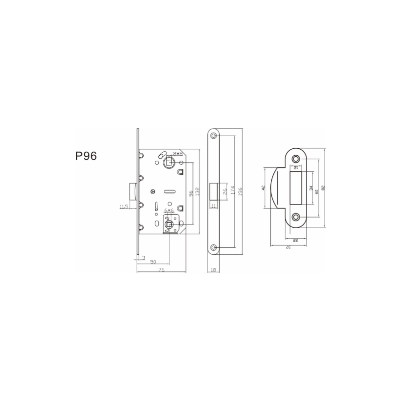 Защелка сантехническая пластик.