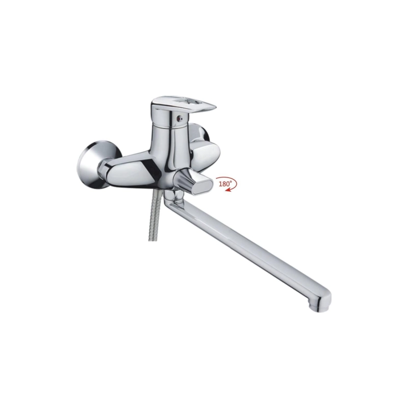 HB2207 Смеситель HAIBA д/ванны длин.излив, однорыч. переключ. в корпусе хром