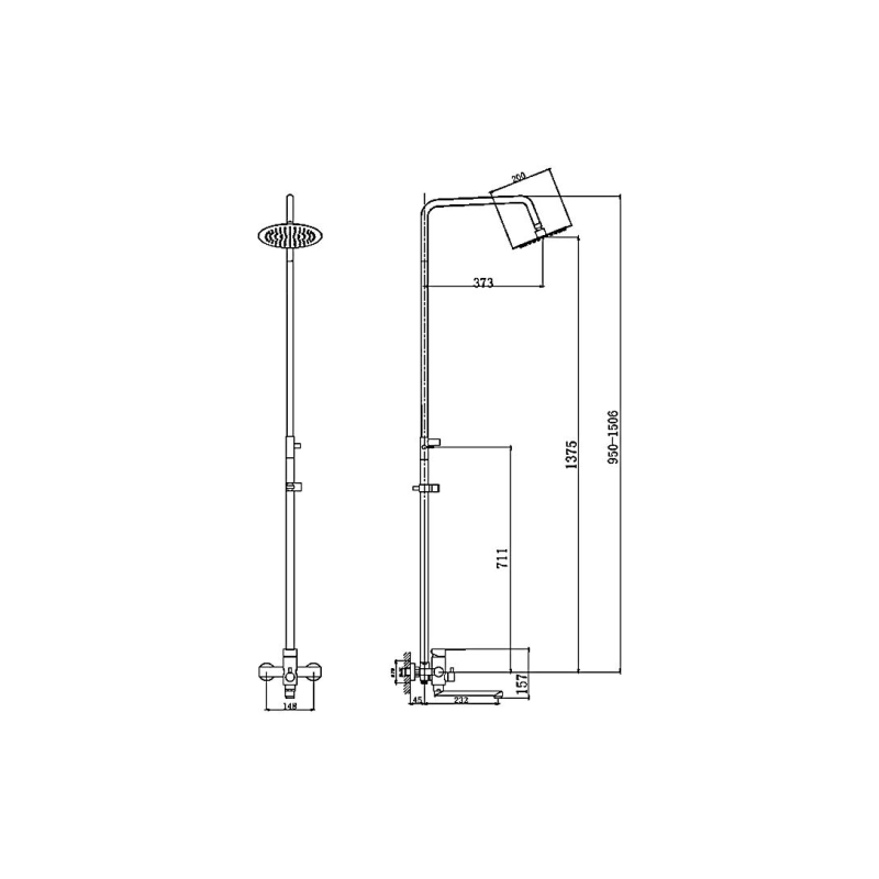 HB24801 HAIBA Душевая система д/настенного монтажа