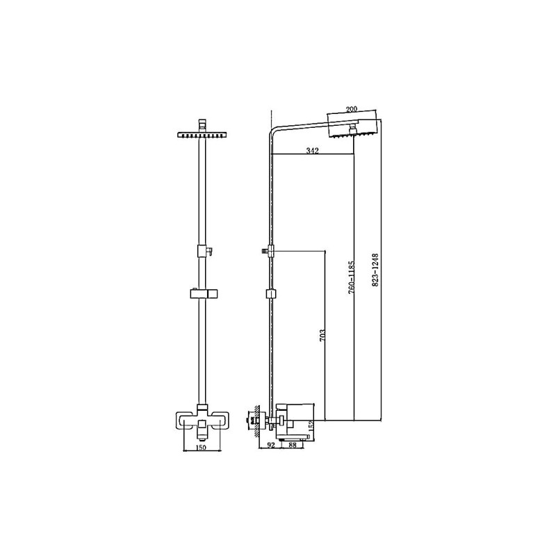 HB24803 HAIBA Душевая система д/настенного монтажа