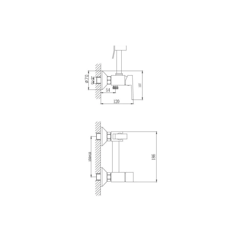 НВ5513 Смеситель HAIBA д/ванны с гигиеническим душем хром
