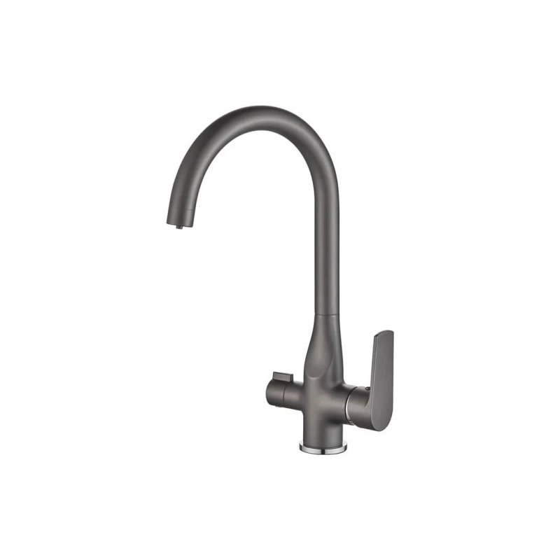 HB76533-3 Смеситель HAIBA д/кухни с гайкой, пепельный