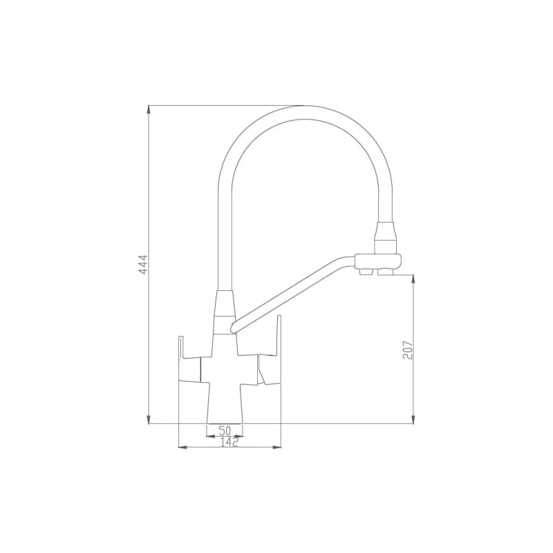 HB76855 Смеситель д/кухни с подключением фильтра питьевой воды, хром