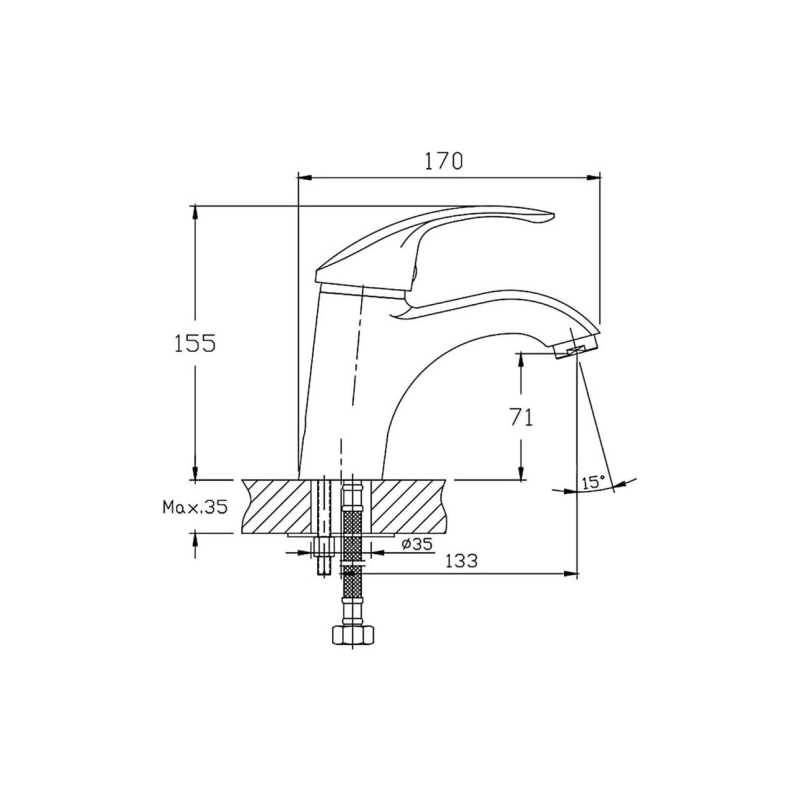 HB1021 Смеситель HAIBA д/раковины, однорыч.