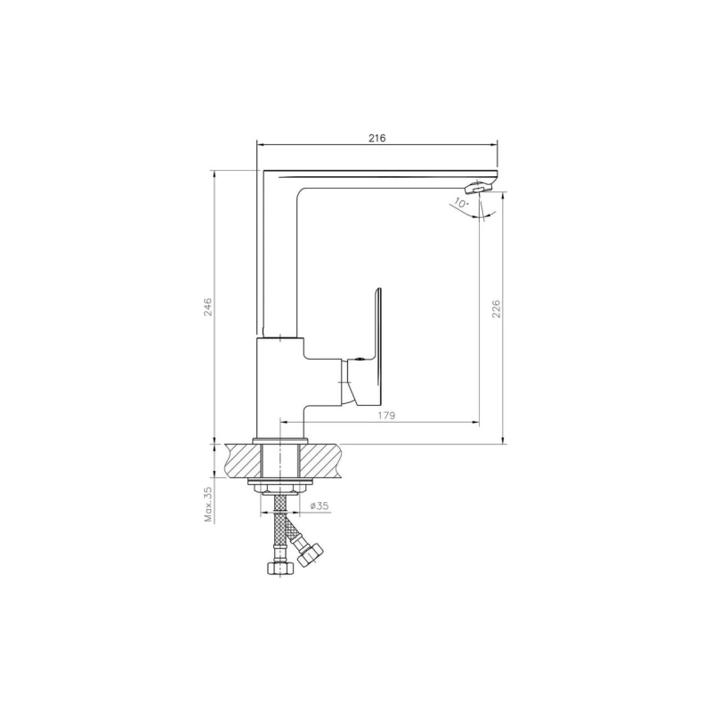 HB70505-8 Смеситель HAIBA д/мойки бел/хром
