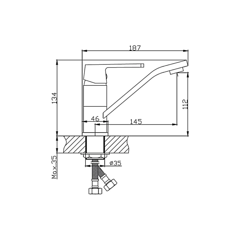 HB45804-2 Смеситель HAIBA д/мойки 1/2