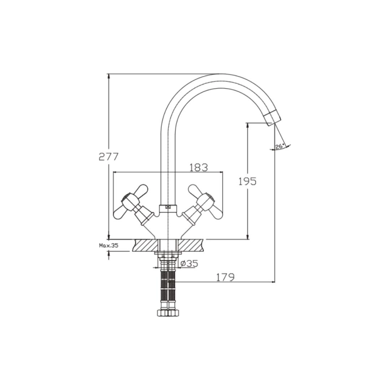 HB4525 Смеситель HAIBA д/мойки