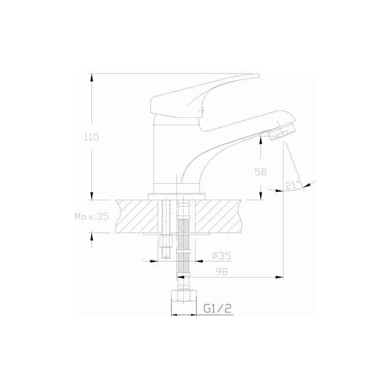 HB1013-К Смеситель HAIBA д/раковины