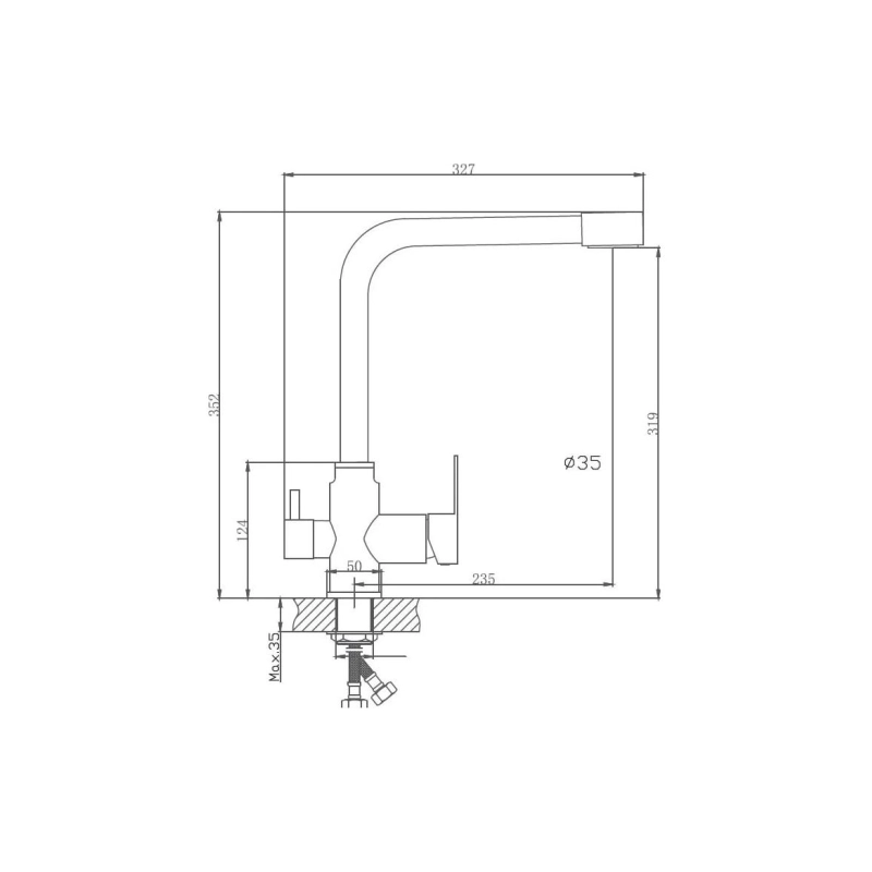 HB76802 Смеситель д/кухни с подключением фильтра питьевой воды