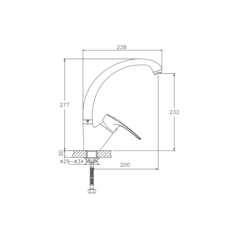 CN77318-МС Смеситель HAIBA д/мойки 1/2 беж